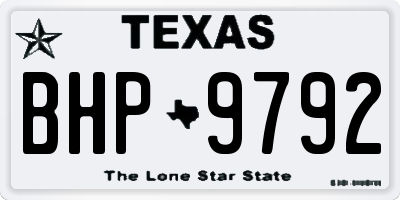 TX license plate BHP9792