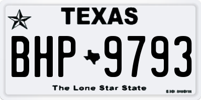 TX license plate BHP9793