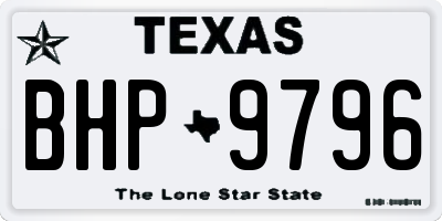 TX license plate BHP9796