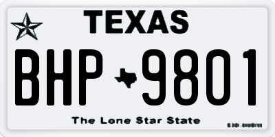 TX license plate BHP9801