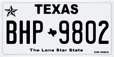 TX license plate BHP9802