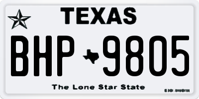TX license plate BHP9805
