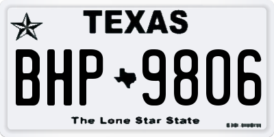 TX license plate BHP9806