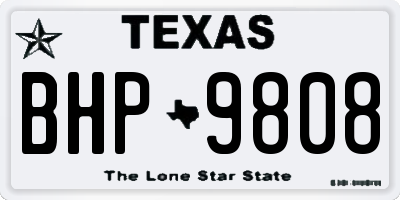 TX license plate BHP9808