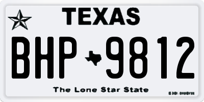 TX license plate BHP9812