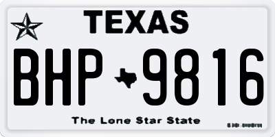 TX license plate BHP9816