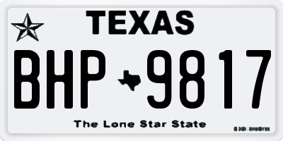 TX license plate BHP9817