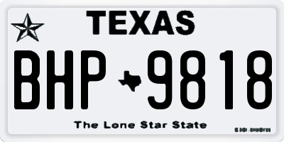 TX license plate BHP9818