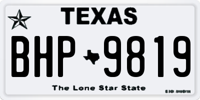 TX license plate BHP9819