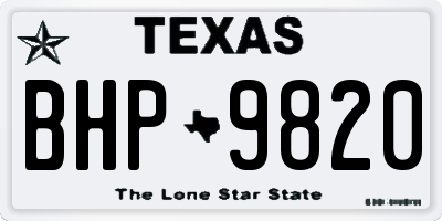 TX license plate BHP9820