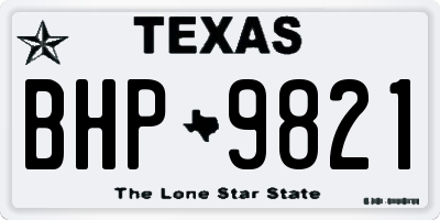 TX license plate BHP9821