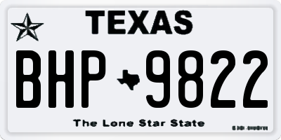 TX license plate BHP9822