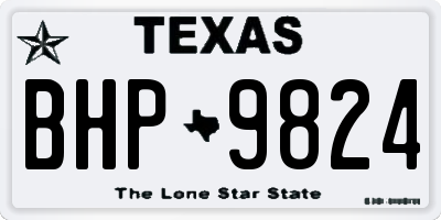 TX license plate BHP9824