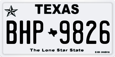 TX license plate BHP9826