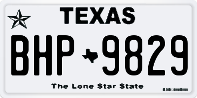 TX license plate BHP9829