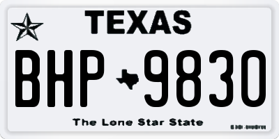 TX license plate BHP9830