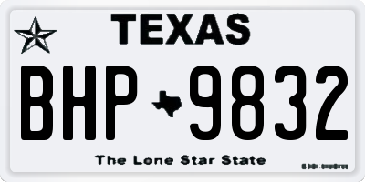 TX license plate BHP9832