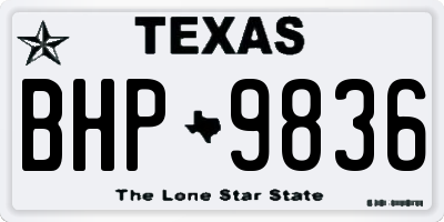 TX license plate BHP9836