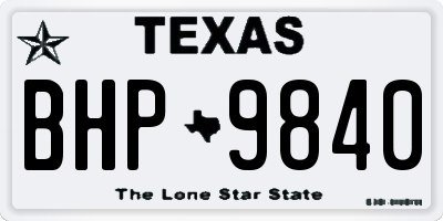 TX license plate BHP9840