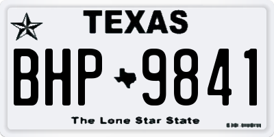 TX license plate BHP9841