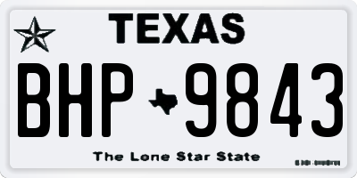 TX license plate BHP9843
