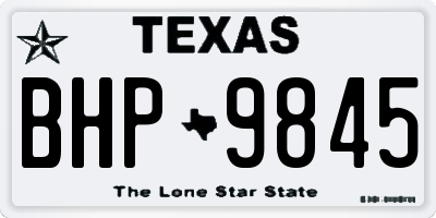 TX license plate BHP9845
