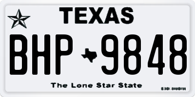 TX license plate BHP9848
