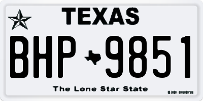 TX license plate BHP9851