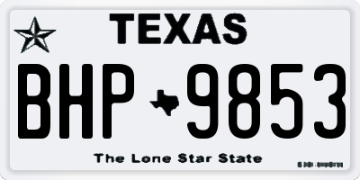 TX license plate BHP9853