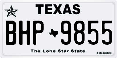 TX license plate BHP9855