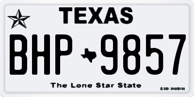 TX license plate BHP9857
