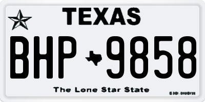TX license plate BHP9858