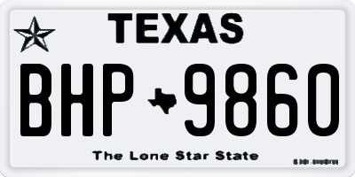 TX license plate BHP9860