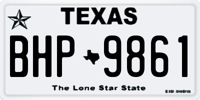 TX license plate BHP9861