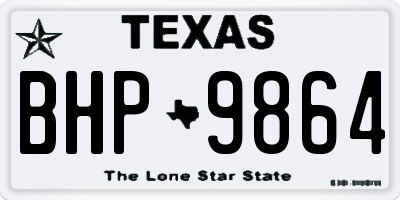 TX license plate BHP9864