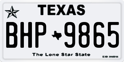 TX license plate BHP9865