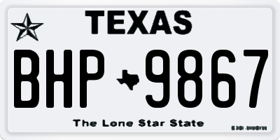 TX license plate BHP9867