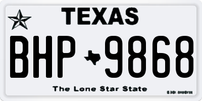 TX license plate BHP9868