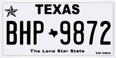 TX license plate BHP9872