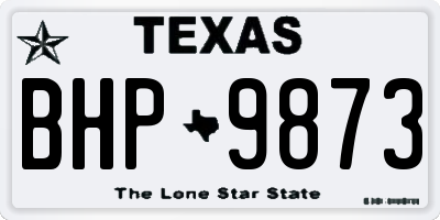 TX license plate BHP9873