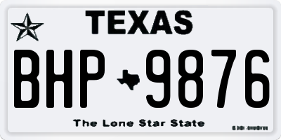 TX license plate BHP9876
