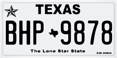 TX license plate BHP9878