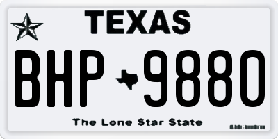 TX license plate BHP9880