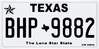 TX license plate BHP9882