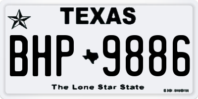 TX license plate BHP9886