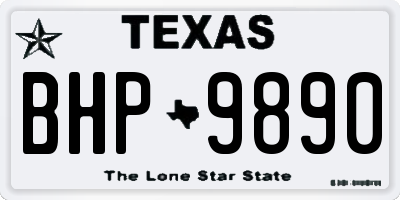 TX license plate BHP9890