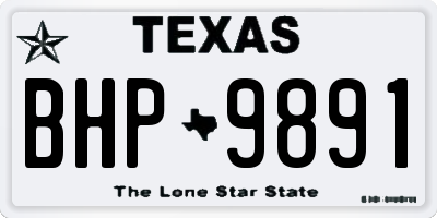 TX license plate BHP9891