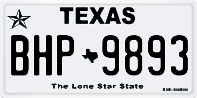 TX license plate BHP9893