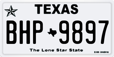 TX license plate BHP9897