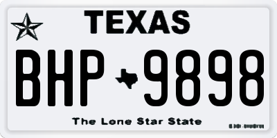 TX license plate BHP9898